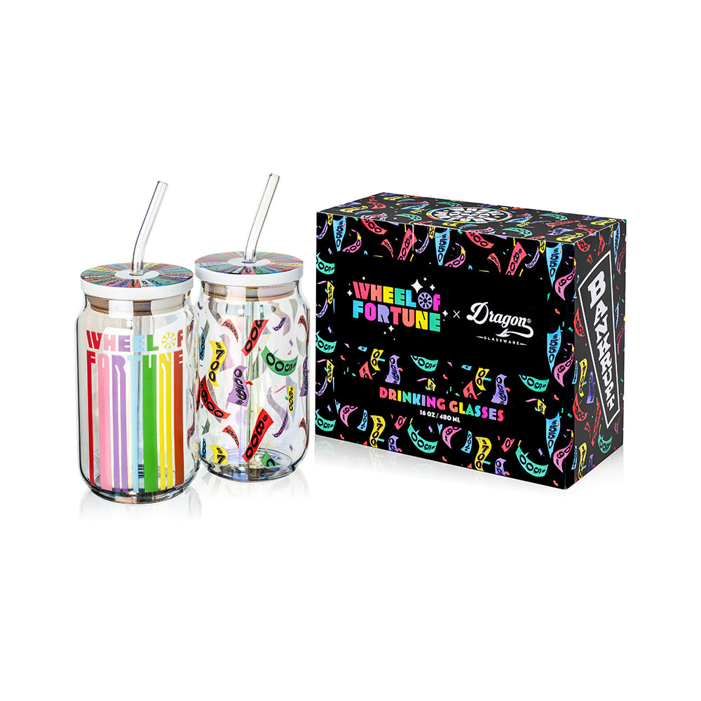Wheel of Fortune 16 oz Drinking Glasses, Set of 2