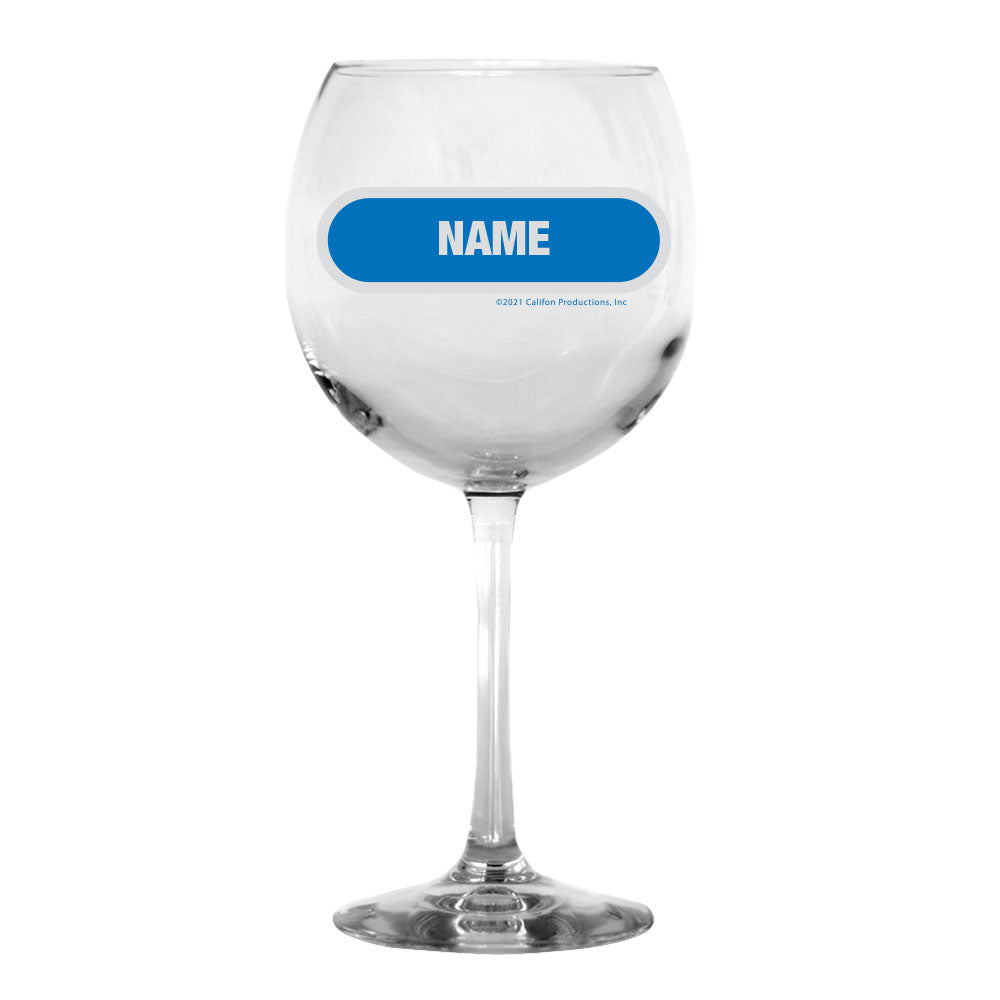 Wheel of Fortune Gold Logo Personalized Wine Glass