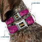 Wheel of Fortune WILD Text Wave Pink/Green/Black Dog Collar