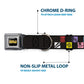 WHEEL OF FORTUNE Checker Icons Black/Multi Color Dog Collar