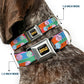 WHEEL OF FORTUNE Wheels Collage Multi Color Dog Collar