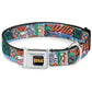 WHEEL OF FORTUNE Logo and WILD CARD Collage Multi Color Dog Collar