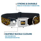 WHEEL OF FORTUNE Title Logo Sequin Dots Black/Oranges/Yellow Dog Collar