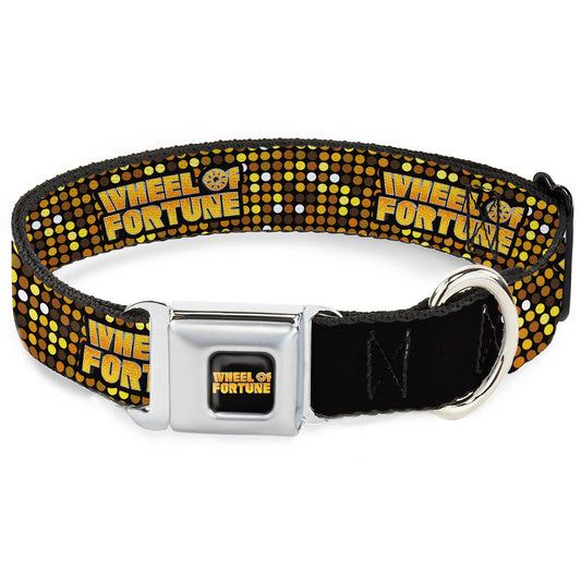WHEEL OF FORTUNE Title Logo Sequin Dots Black/Oranges/Yellow Dog Collar