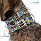 Wheel of Fortune Quotes and Prizes Collage Blue/Multi Color Dog Collar