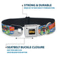 Wheel of Fortune Quotes and Prizes Collage Blue/Multi Color Dog Collar