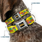 WHEEL OF FORTUNE Test and Wedge Collage Yellow/Multi Color Dog Collar