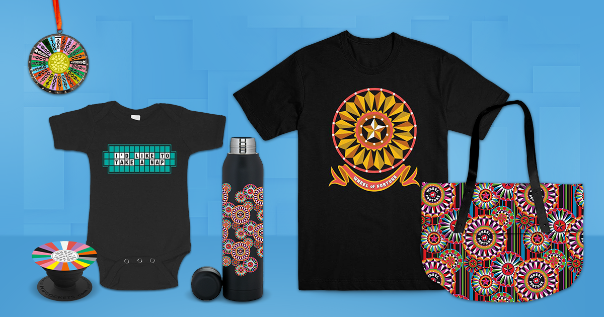 Wheel of Fortune pajama collection display