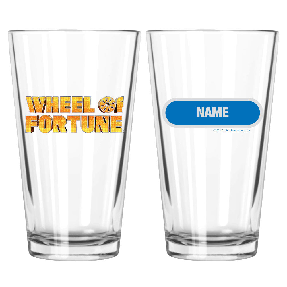 Wheel of Fortune Gold Logo Personalized Pint Glass