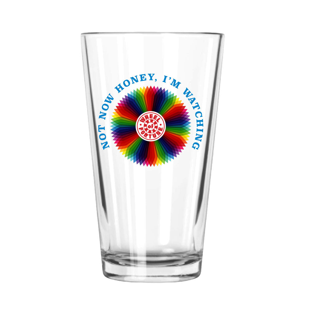 Not Now Honey I'm Watching Wheel Personalized Pint Glass