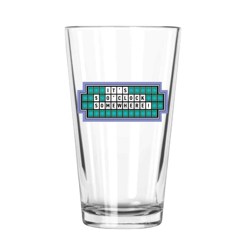 It's 5 O'Clock Somewhere Personalized Pint Glass