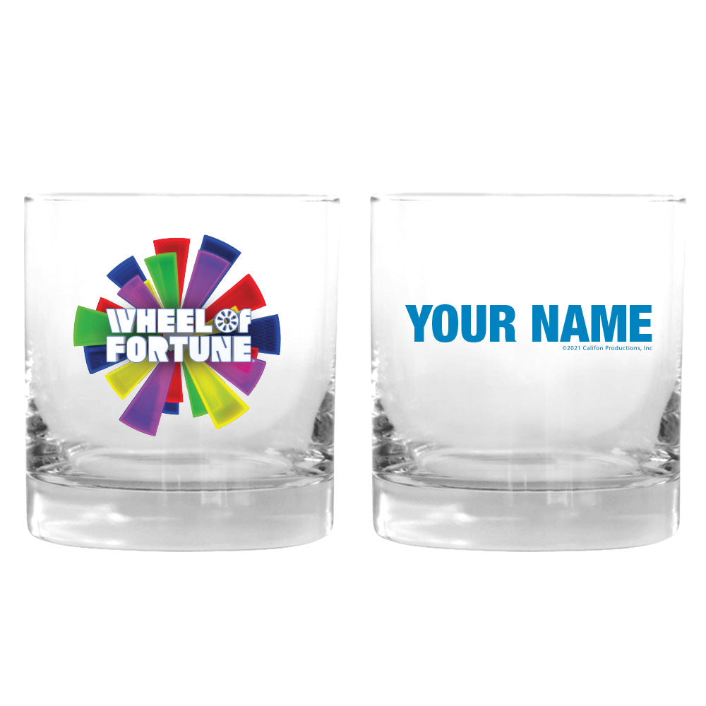 Wheel of Fortune Burst Logo Personalized Rocks Glass