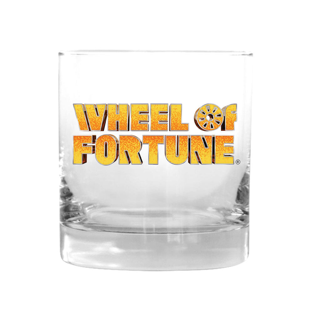 Wheel of Fortune Gold Logo Personalized Rocks Glass