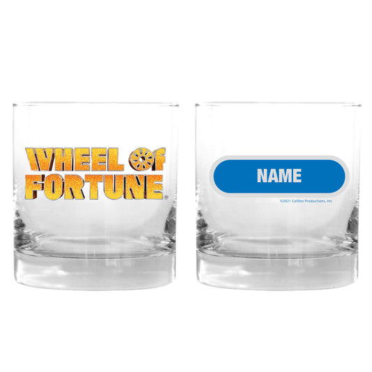 Wheel of Fortune Gold Logo Personalized Rocks Glass