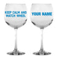 Keep Calm and Watch Wheel Personalized Wine Glass