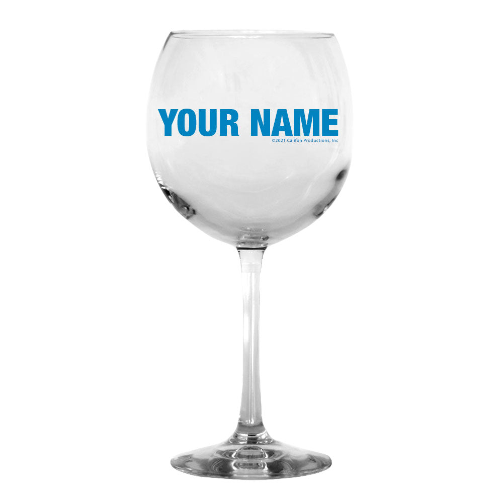 Wheel of Fortune Logo Personalized Wine Glass