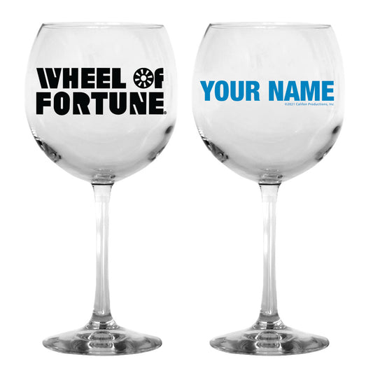 Wheel of Fortune Logo Personalized Wine Glass