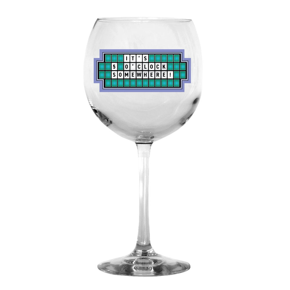 It's 5 O'Clock Somewhere Personalized Wine Glass