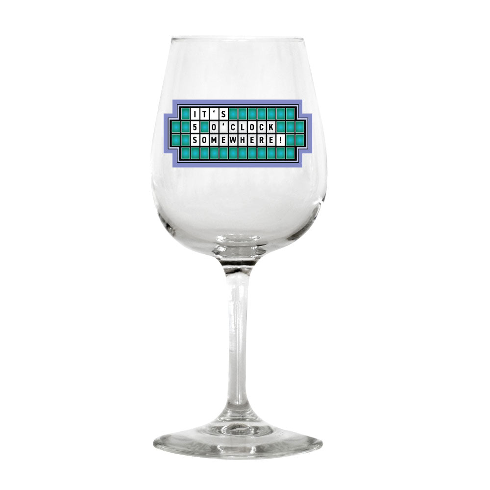 It's 5 O'Clock Somewhere Personalized Wine Glass