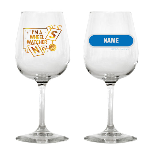 I'm a Wheel Watcher Personalized Wine Glass